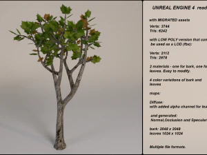 low poly fantasy game tree 02 3D Model
