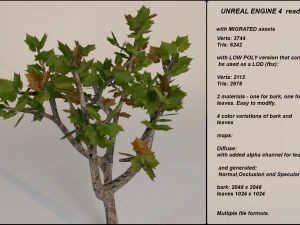low poly fantasy game tree 02 3D Model