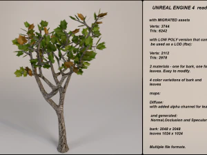 low poly fantasy game tree 02 3D Model