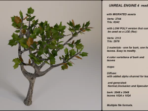 low poly fantasy game tree 02 3D Model