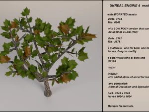 low poly fantasy game tree 02 3D Model