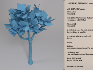low poly fantasy game tree 02 3D 모델