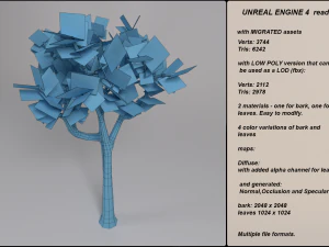 low poly fantasy game tree 02 3D Model