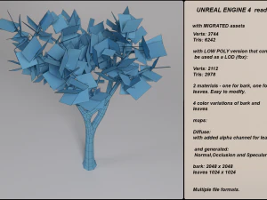 low poly fantasy game tree 02 3D Model