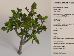 low poly fantasy game tree 02 3D Model