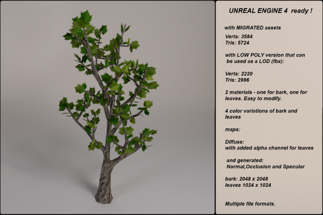 low poly fantasy game tree 03 Modèle 3D .c4d .max .obj .3ds .fbx .stl .blend 