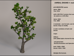 low poly fantasy game tree 03 Model 3D