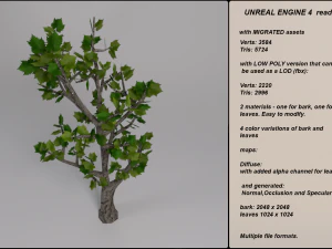 low poly fantasy game tree 03 3D Model