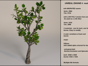 low poly fantasy game tree 03 Modèle 3D
