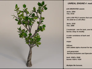 low poly fantasy game tree 03 3D Model