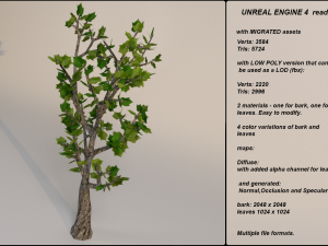 low poly fantasy game tree 03 Modèle 3D