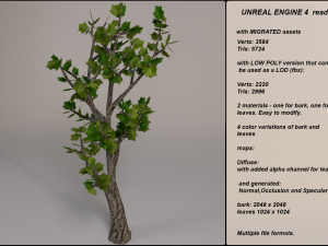 low poly fantasy game tree 03 Modèle 3D