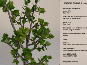 low poly fantasy game tree 03 Modèle 3D