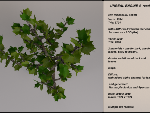 low poly fantasy game tree 03 Modèle 3D