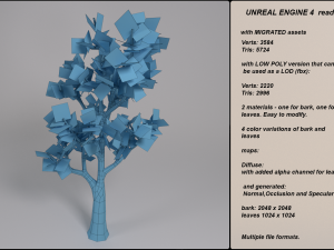 low poly fantasy game tree 03 Modèle 3D