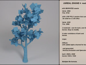 low poly fantasy game tree 03 3D Model