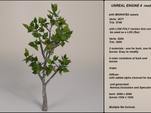 low poly fantasy game tree 04 Model 3D
