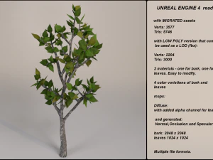 albero del gioco fantasy low poly 04 Modello 3D