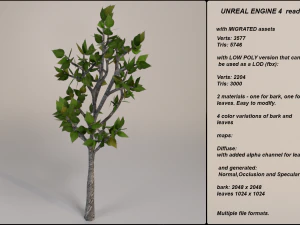 low poly fantasy game tree 04 3D Model