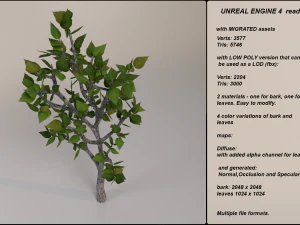 low poly fantasy game tree 04 3D Model