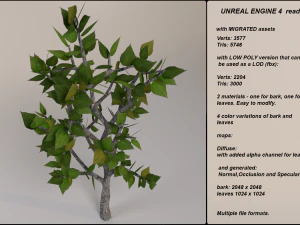 low poly fantasy game tree 04 3D Model