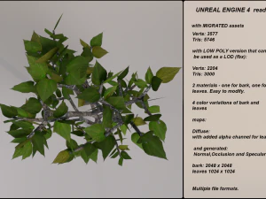 low poly fantasy game tree 04 3D Model