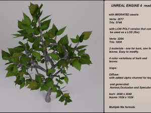 low poly fantasy game tree 04 3D Model