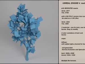 low poly fantasy game tree 04 3D Model