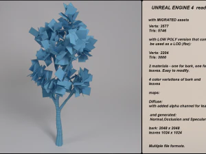 low poly fantasy game tree 04 3D Model