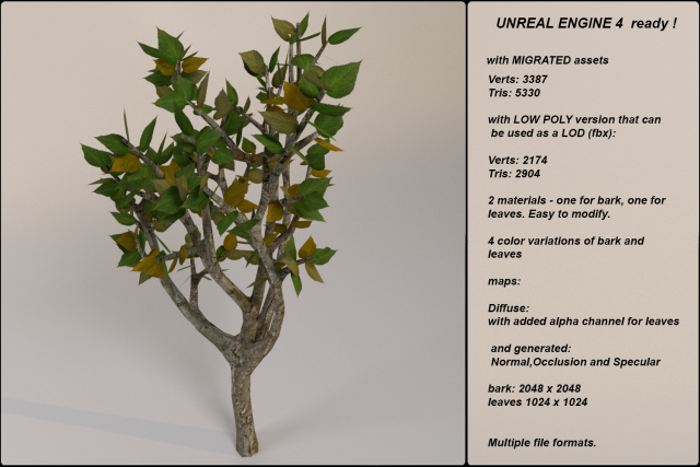 low poly fantasy game tree 05 3D-Modell .c4d .max .obj .3ds .fbx .stl .blend 