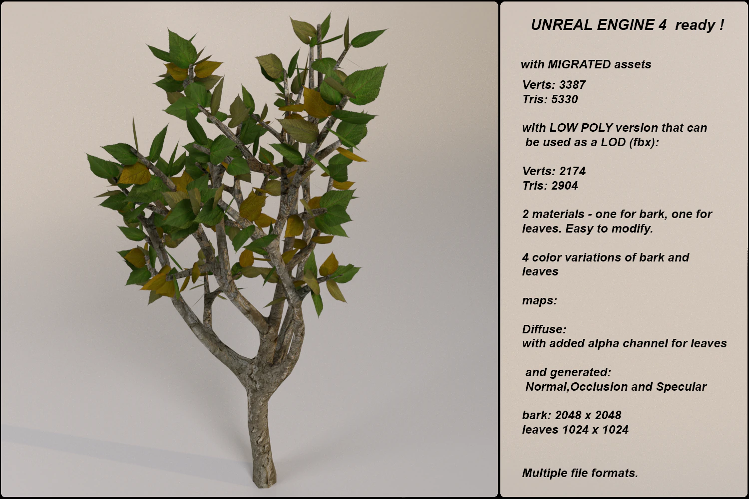 low poly fantasy game tree 05 3D Model .c4d .max .obj .3ds .fbx .stl .blend 