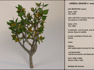 albero del gioco fantasy low poly 05 Modello 3D