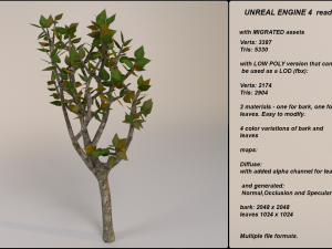 low poly fantasy game tree 05 3D-Modell