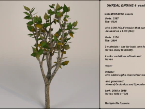 low poly fantasy game tree 05 3D Model
