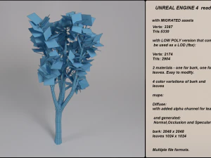 low poly fantasy game tree 05 3D Model