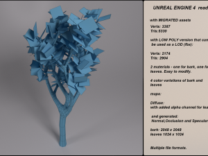 low poly fantasy game tree 05 3D-Modell