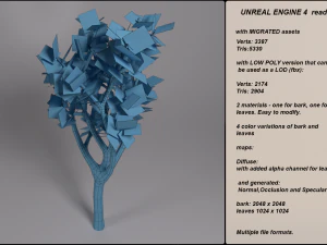 low poly fantasy game tree 05 3D Model