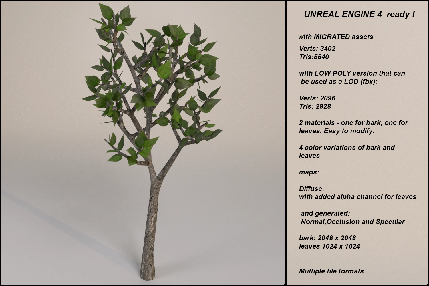 low poly fantasy game tree 06 3D Model .c4d .max .obj .3ds .fbx .stl .blend 