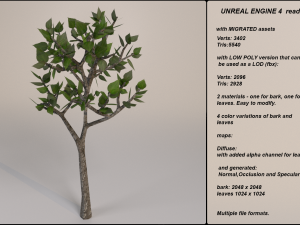 low poly fantasy game tree 06 Modelo 3D