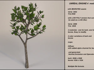 low poly fantasy game tree 06 3D Model