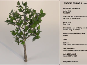 low poly fantasy game tree 06 3D Model