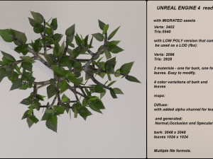 low poly fantasy game tree 06 Modelo 3D