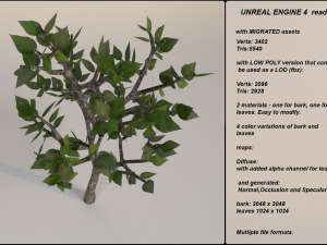 low poly fantasy game tree 06 Modelo 3D