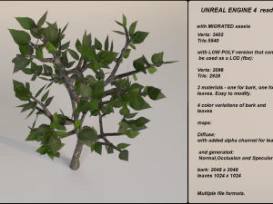low poly fantasy game tree 06 3D Model
