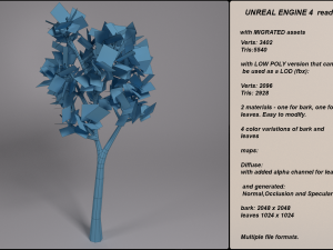 low poly fantasy game tree 06 Modelo 3D