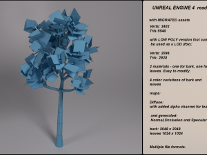 low poly fantasy game tree 06 Modelo 3D
