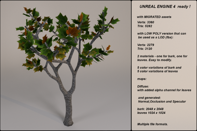 low poly fantasy game tree 07 3D Model .c4d .max .obj .3ds .fbx .stl .blend 