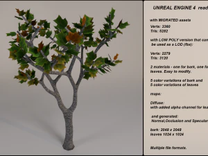albero del gioco fantasy low poly 07 Modello 3D
