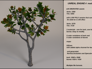 low poly fantasy game tree 07 3D Model