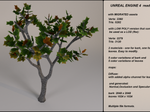 low poly fantasy game tree 07 3D Model